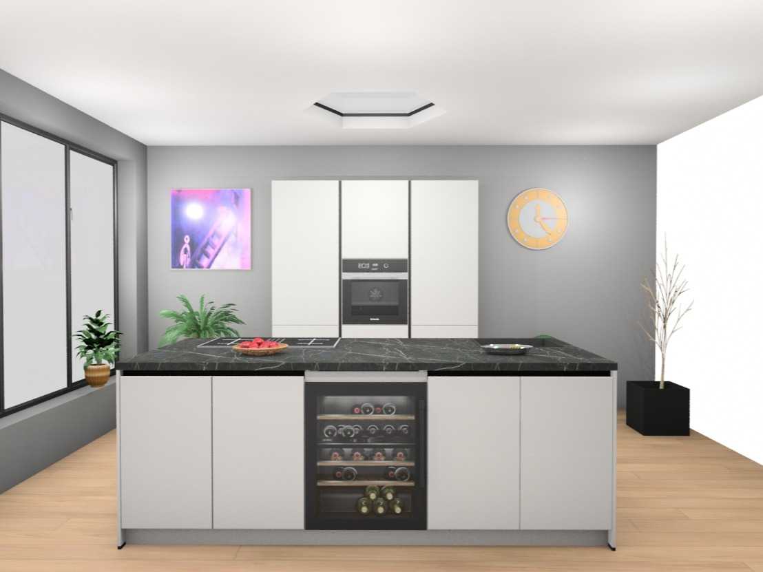 Häcker Concept130 Topsoft mat wit lak eiland keuken - Häcker Keukens keukens uit voorraad leverbaar