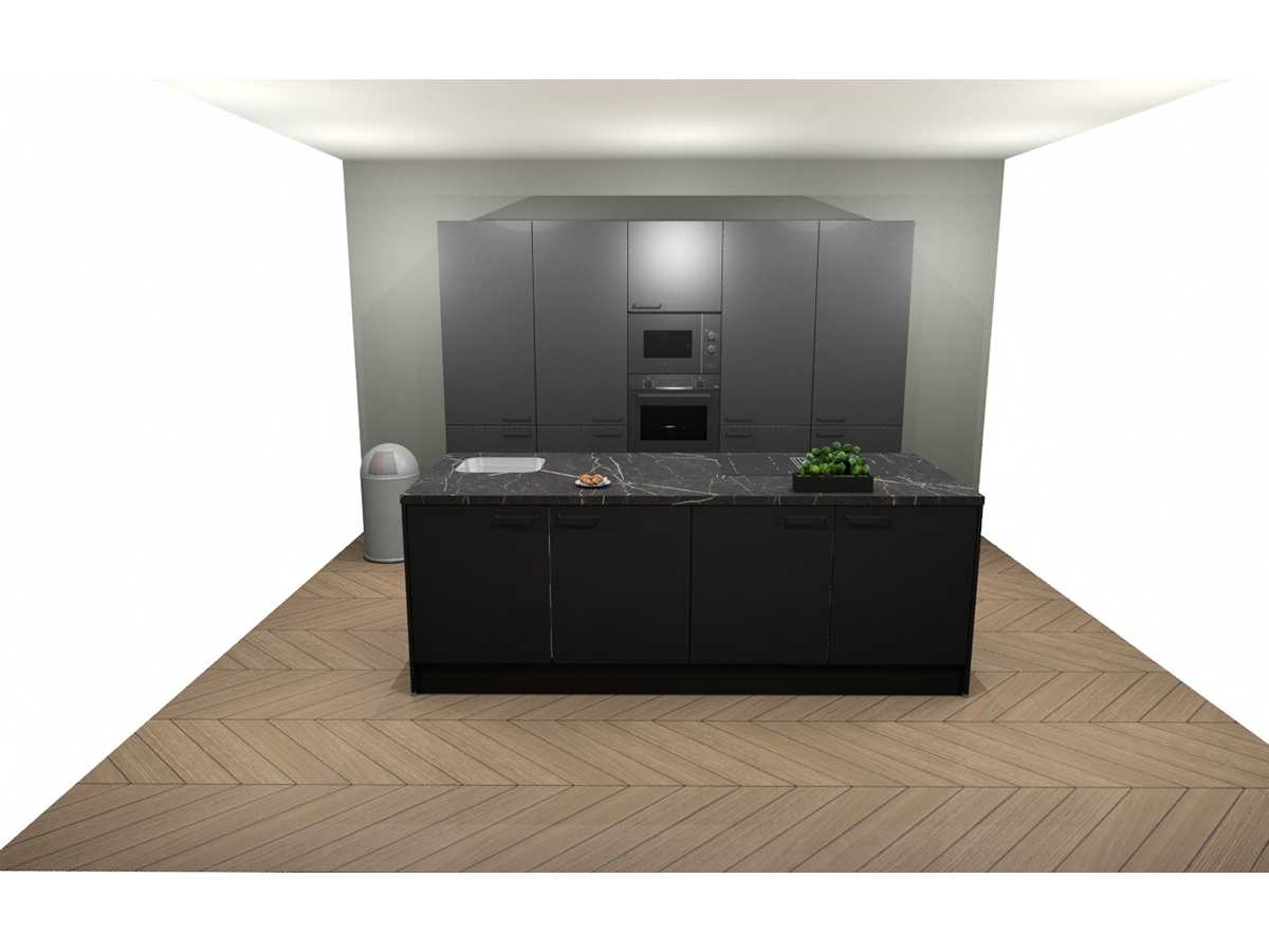 Häcker Concept130 Topsoft zwart mat eiland - Häcker Concept130 Keukens keukens uit voorraad leverbaar