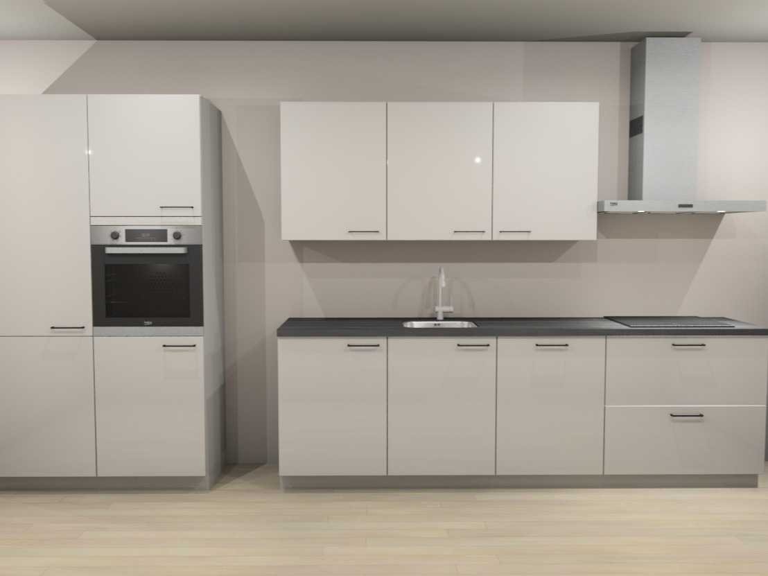 Häcker Concept130 wit hoogglans recht opgestelde keuken - Häcker Keukens keukens uit voorraad leverbaar