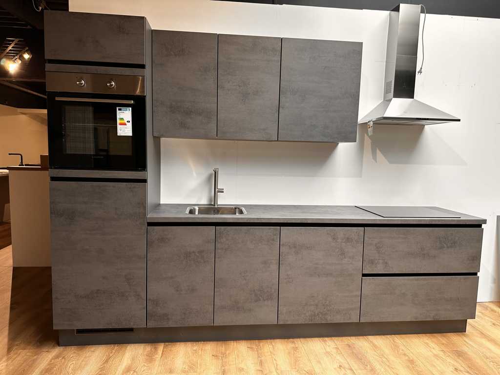 Nobilia Riva decor beton schiefergrijs recht keuken - Nobilia Keukens keukens uit voorraad leverbaar