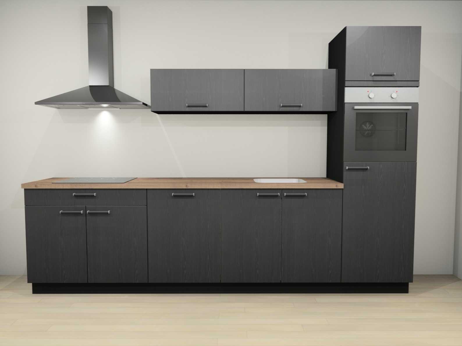 Nobilia Structura Decor Eiken Nero recht - Nobilia Keukens keukens uit voorraad leverbaar